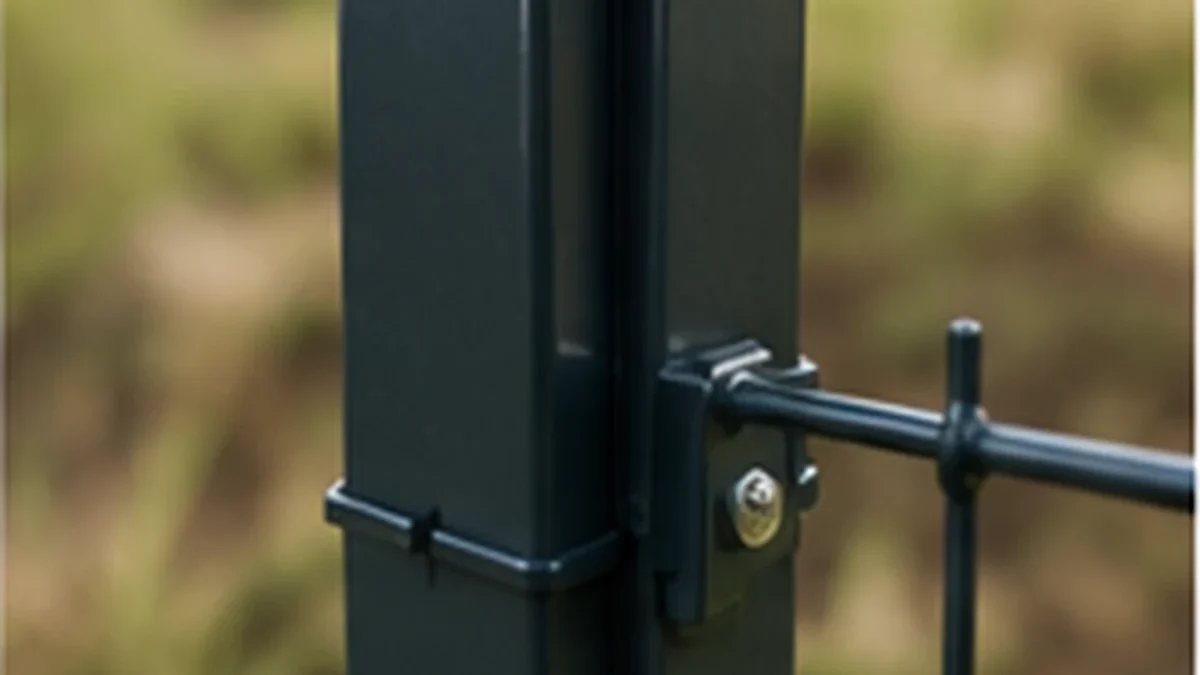 Endebeslag - panel afsluttet på stolpe 60 × 40 mm med sikkerhedsbolt