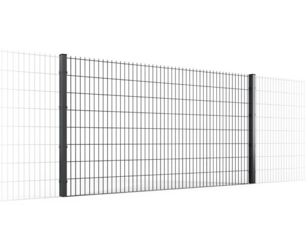 2D panelhegn - dobbelttrådspanel 6/5/6 mm mellem to stolper, antracit